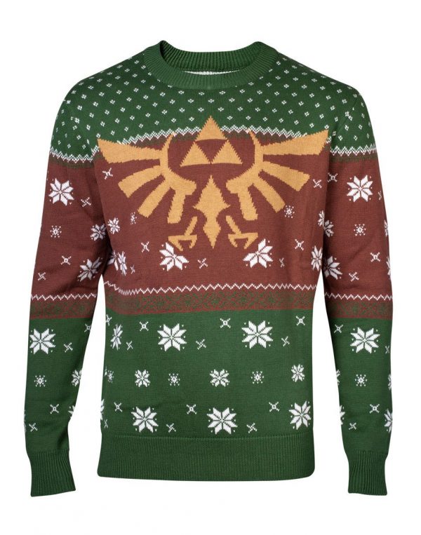 pull de noel Zelda Triforce doré